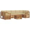 vidaXL Set de canapele de exterior 8 buc. Natural și Bej