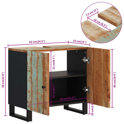 vidaXL Dulap de chiuvetă 62x33x58 cm lemn masiv reciclat&lemn compozit