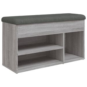 vidaXL Bancă de pantofi, gri sonoma, 82x32x45,5 cm, lemn prelucrat