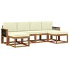 vidaXL Set de canapele de exterior 6 buc. Natural și Crem Poliester