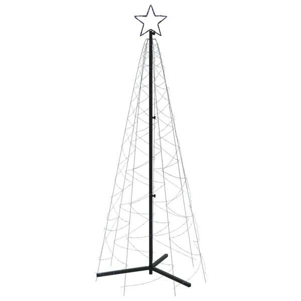 vidaXL Brad de Crăciun conic, 200 LED-uri, albastru, 70x180 cm