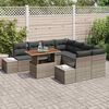 vidaXL Set de canapele pentru grădină 9 pcs Gri Rattan poli