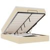 vidaXL Cadru de pat otoman cu saltea crem 140x200cm stofa