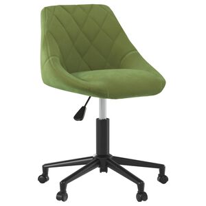 vidaXL Scaun de birou pivotant, verde deschis, catifea