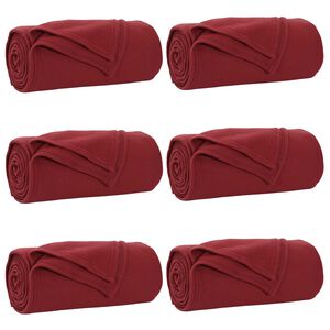 vidaXL Pături de aruncat 6 buc. Roșu Bordeaux 200 x 150 cm 2.52 kg