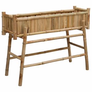 vidaXL Ghiveci pentru Grădină cu Suport natural 100 x 38 x 74 cm