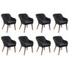 vidaXL Set mobilier de grădină, 9 piese, negru