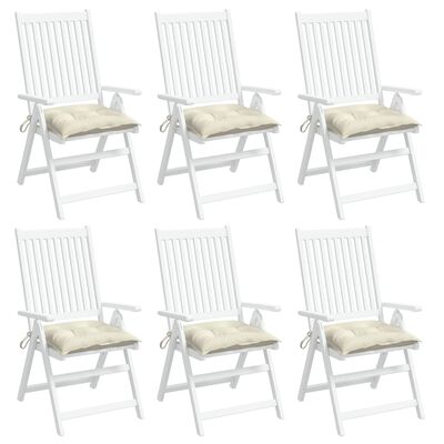 vidaXL Perne de scaun, 6 buc., alb crem, 50x50x7 cm, textil oxford