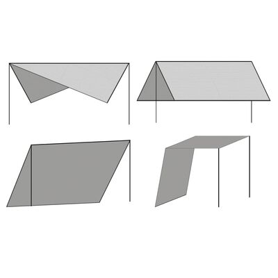 vidaXL Prelată umbrar cu stâlpi, din HDPE, pătrată, 4x4 m, alb