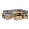 vidaXL Set canapele de grădină, 8 piese, cu perne, bej, poliratan