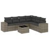 vidaXL Set canapele de grădină, 7 piese, cu perne, gri, poliratan
