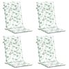 vidaXL Perne de scaun spătar înalt, 4 buc., model frunze, textil
