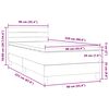 vidaXL Pat box spring cu saltea, gri deschis, 90x220 cm, catifea