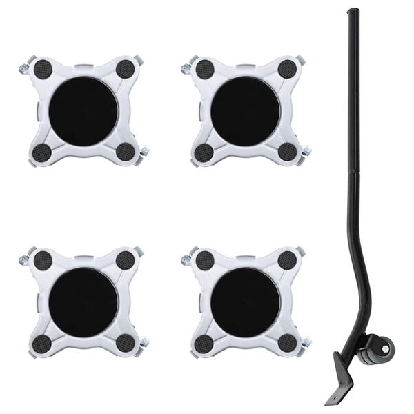 vidaXL Role pentru mobilă, 4 buc., cu dispozitiv de ridicare, 15,5x15,5x5,5 cm, oțel, 1000 kg