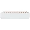 vidaXL Cadru de pat cu lumini LED, alb, 135x190 cm, lemn prelucrat