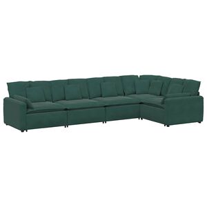 vidaXL Canapea modulară cu perne, verde &icirc;nchis, catifea