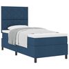 vidaXL Pat cu arcuri cu headboard albastru 90 x 200 cm țesătură