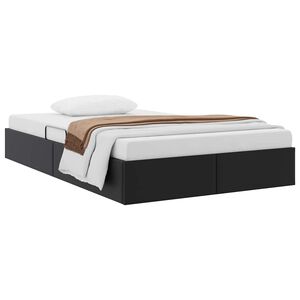 vidaXL Pat cu storage cu saltea Negru 120 x 190 cm Piele artificială