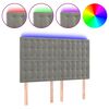 vidaXL Tăblie de pat cu LED, gri deschis, 144x5x118/128 cm, catifea