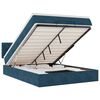 vidaXL Cadru de pat otoman cu saltea Albastru &icirc;nchis 140x190cm catifea