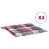 vidaXL Perne de scaun carouri roșii, 4 buc., 50x50x4 cm, textil Oxford