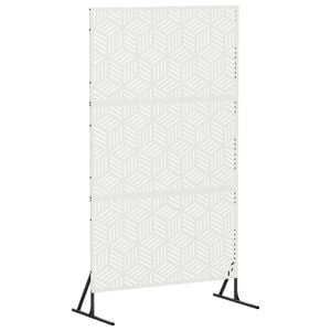 vidaXL Ecran de intimitate 100 x 50 x 180 cm Oțel Alb
