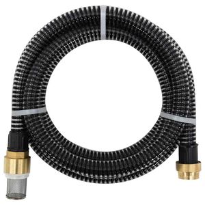 vidaXL Furtun de aspirație cu racorduri din alamă, negru 1,1" 3 m, PVC