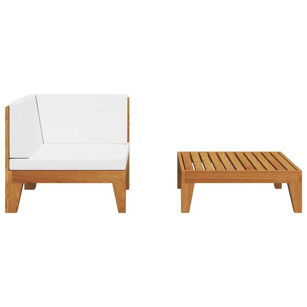 vidaXL Set mobilier de grădină cu perne, 2 piese, lemn masiv de acacia