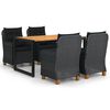 vidaXL Set mobilier de grădină, 5 piese, gri &icirc;nchis