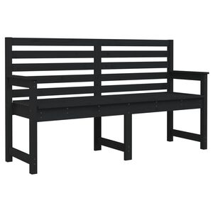 vidaXL Bancă de grădină, negru, 159,5x48x91,5 cm, lemn masiv de pin