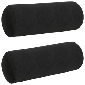 vidaXL Perne Bolster 2 pcs Negru &Oslash; 25 x 70 cm Țesătură din corduroy