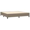 vidaXL Pat box spring cu saltea, gri taupe, 200x200 cm, textil