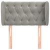 vidaXL Tăblie de pat cu aripioare gri deschis 83x23x78/88 cm catifea