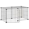 vidaXL Cușcă animale de companie cu ușă, 8 panouri, negru 35x35cm oțel