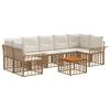 vidaXL Set de canapele de exterior 8 buc. Alb Natural și Crem