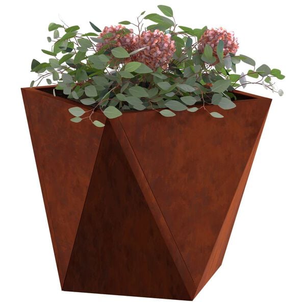 vidaXL Jardinieră Ruginit 30 x 30 x 30 cm Oțel rezistent de intemperii