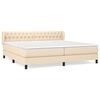 vidaXL Pat box spring cu saltea, crem, 200x200 cm, textil