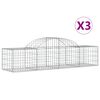 vidaXL Coșuri gabion arcuite 3 buc, 200x50x40/60 cm, fier galvanizat