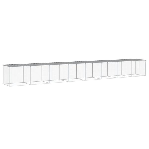vidaXL Coteț pui cu acoperiș gri deschis 803x98x90 cm oțel galvanizat