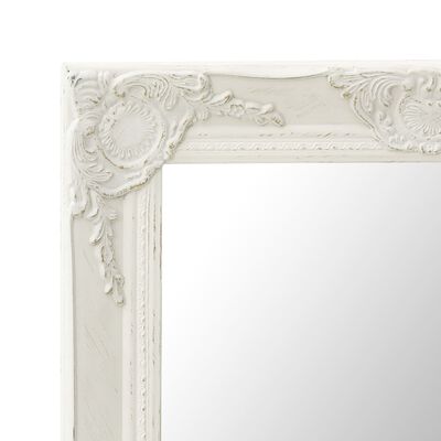 vidaXL Oglindă de perete în stil baroc, alb, 60 x 60 cm