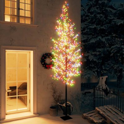 vidaXL Pom Crăciun, 1200 LED-uri lumină colorată, flori cireș, 400cm