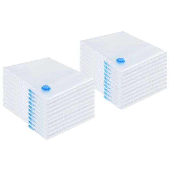 vidaXL Pungi de stocare 20 pcs Transparent și Albastru 130 x 100 cm