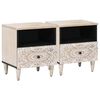 vidaXL Dulap pentru pat 2 buc. Alb 40 x 33 x 46 cm Lemn de mango solid