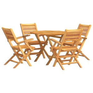 vidaXL Set masă pentru grădină, lemn masiv de tec, 5 piese