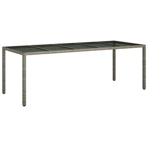 vidaXL Masă de Grădină Gri 250 x 100 x 75 cm poliratan