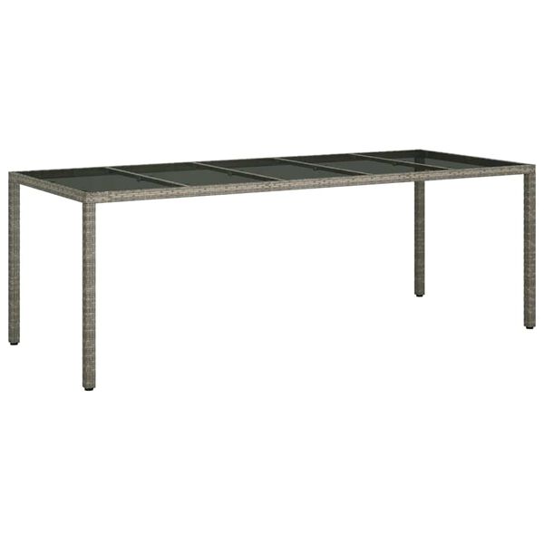 vidaXL Masă de grădină pentru dining Gri 250 x 100 x 75 cm poliratan