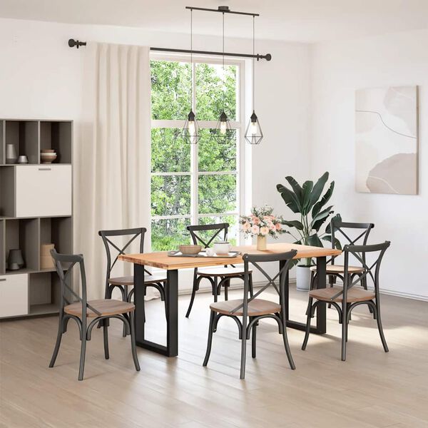 vidaXL Picioare de masă în formă de U, 2 buc., negru, 60x(72-73) cm, oțel