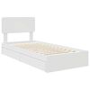 vidaXL Pat cu storage cu headboard Alb 75 x 190 cm Lemn compozit