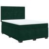 vidaXL Pat box spring cu saltea, verde &icirc;nchis, 140x190 cm, catifea