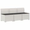vidaXL Sofa de grădină cu 3 locuri, cu perne, aspect de rattan PP Alb